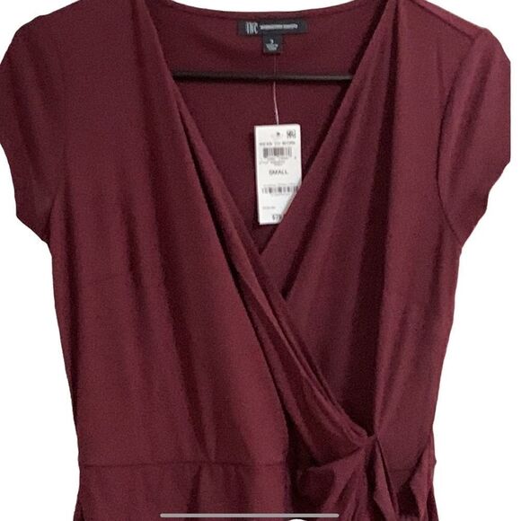 NWT INC International Concepts Burgundy Wrap Dress - Picture 3 of 11